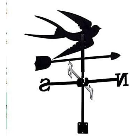 Veleta de metal con silueta de golondrina pequeña para exteriores, para techo, jardín, decoración de patio
