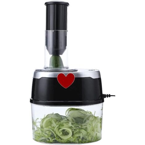 Rallador de verduras eléctrico, rebanador de cocina, espiralizador de verduras, rallador de acero inoxidable para queso, verduras y patatas.