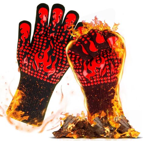 Guantes para barbacoa 2025, resistentes al calor hasta 800 °C, para cocinar en interiores y exteriores. (1/5)