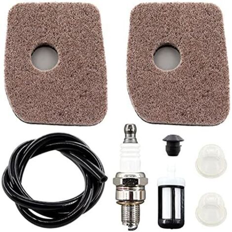 2 filtros de aire con filtro de combustible y manguera de combustible para sopladores Stihl BG56, BG56C, BG66, BG66C, BG86, BG86C, BR200, SH56, SH56C, SH86, SH86C. Reemplaza 4241 120 1800. (1/5)