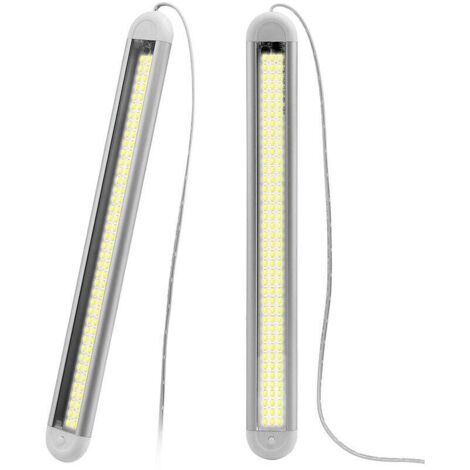 Barra de luz LED de 12 V (2 unidades), barra de luz LED de 12 V para uso general, barra de luz interior LED de 120 cuentas, interruptor de tira de luz interior LED para caravanas, autocaravanas, barco (1/5)