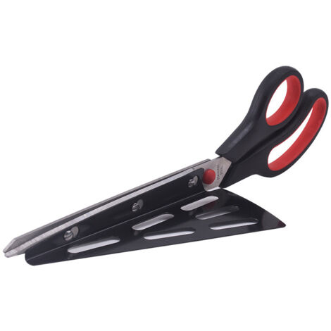 Tijeras para pizza: cortador y pala para pizza, un utensilio de cocina genial, ideal para pizza o flammkuchen. Sin BPA, acero inoxidable, PP, TPR. (1/5)