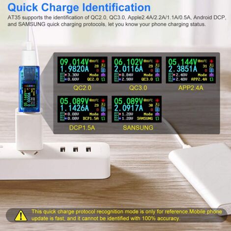 Produktbild von RuiDeng AT34 USB 3.0 Tester – IPS-Farbdisplay, Voltmeter, Amperemeter, Multimeter Für Ladegeräte