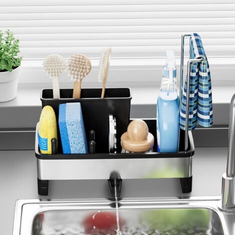 Magnetischer Schwammhalter Für Küchenspüle | Edelstahl, Schnelltrocknend | 6x6x3cm, 40g