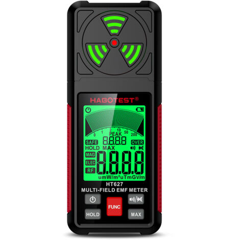 Detector EMF 3 En 1, Telurómetro, Memoria Máxima, Medición De Campos Electromagneticos Ef Rf Mf Wifi Comprobador Electromagnetico Domesticoexterior Rojo Version 2024 90081799