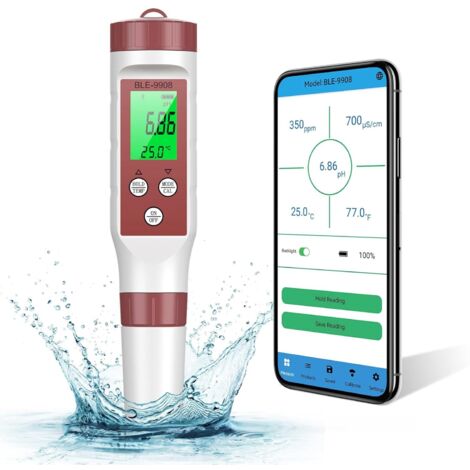 Produktbild von Fyearfly 3-in-1-Wasserqualitätstester Mit LED – PH, EC & Temperatur – Inkl. App-Überwachung, 24/7 Online-Daten – Für Aquarium, Hydroponik & Pool (EU-Stecker)
