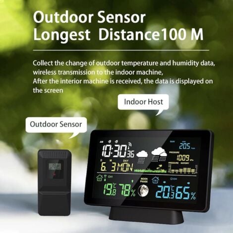 Green Blue GB523 Funk-Wetterstation - Innen/Außentemperatur, Barometer & Mondphasen