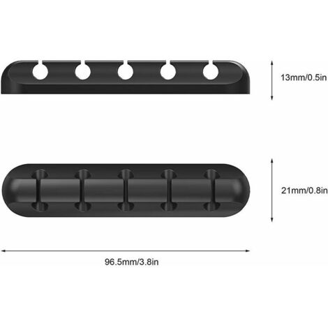 20 Piezas Organizador De Cables Con Clip Adhesivo | Abrazaderas Negras 14mm Para Escritorio, Coches, Oficina - FoRapid