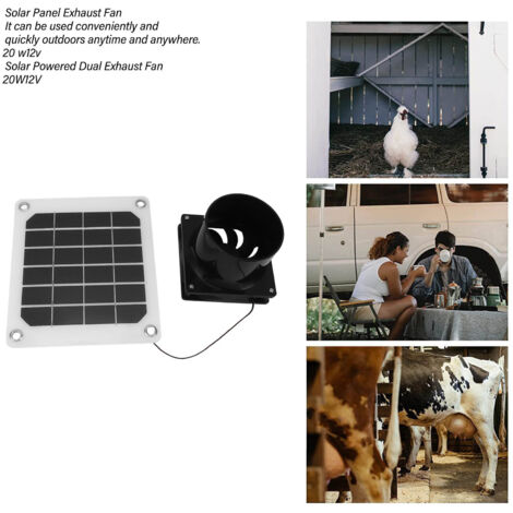 Ventilador Solar Doble Con Panel De 15W – IP65, Extracción De Aire Para Gallinero, Invernadero O Cobertizo