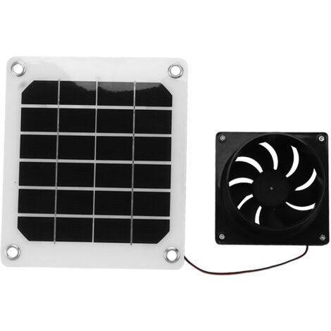 Extractor De Aire Solar 10W 12V Con Panel | Para Tubos Redondos De ABS | Ideal Para Invernaderos, Gallineros, Casas De Mascotas Y RV