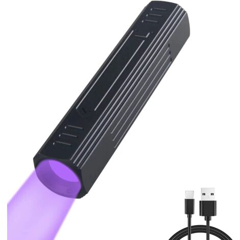 Linterna UV recargable de 365 nm con filtro de luz negra para curar