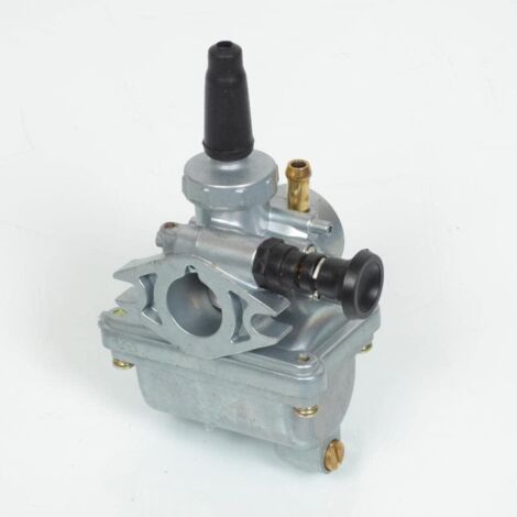 Carburador Maxtuned 17.5 Mm Con Estrangulador Manual Y Colector De Admisión | Para Minarelli Horizontal | Incluye Conexiones Gasolina, Aceite Y Rebosadero
