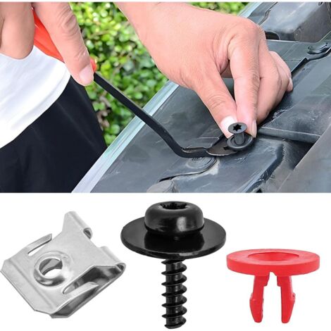 Sound-way 8 Pares De Clips En U Y Tornillos Autorroscantes Para Altavoces De Coche | Montaje En Panel De Puerta, Accesorios De Instalación CA-16