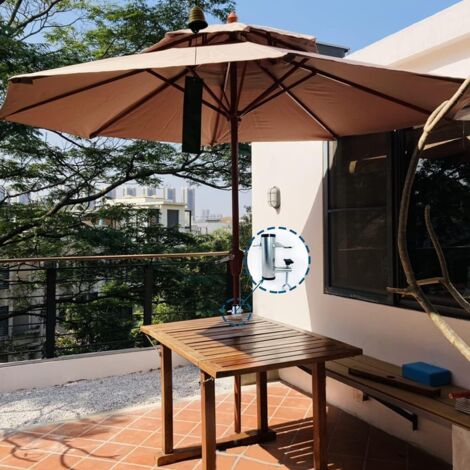Soporte Ajustable Para Sombrilla De Jardín (mesa O Balcón) - Gardensun - Metal Y Plástico - Abrazadera Para Barandilla