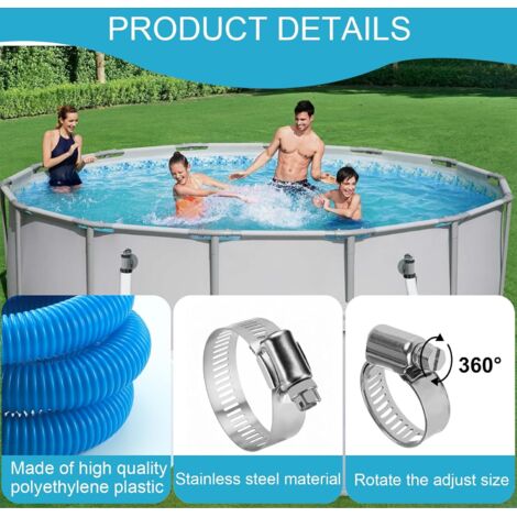 Manguera De Repuesto Para Bomba De Piscina FACULX – Tubo Flexible De 1 Metro, Azul, De Polietileno A Prueba De Fugas (32 Mm)