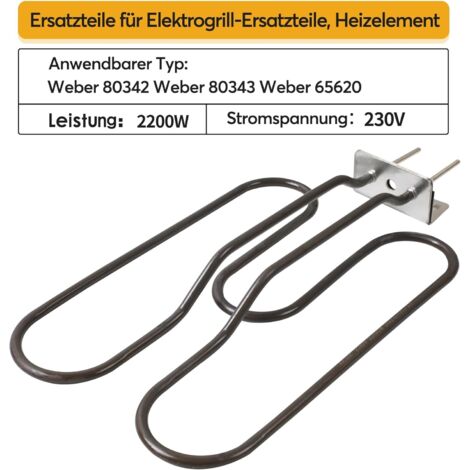 kingsea Elektrische verwarming BBQ compatibel met Weber 80342 80343 65620, grillverwarmingselement vervangingsonderdeel voor Weber Q140 Q1400-serie grills kingsea Elektrische verwarming BBQ compatibel met Weber 80342 80343 65620, grillverwarmingselement vervangingsonderdeel voor Weber Q140 Q1400-serie grills