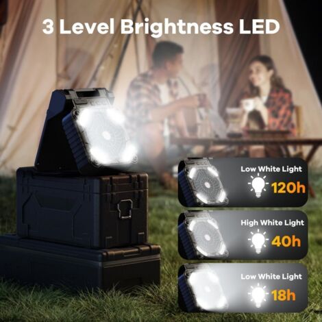 Ventilatore Solare Campeggio 10400 mAh con Lanterna LED, Batteria Ricaricabile, 4 Livelli di Velocità, Timer da 2 a 8 ore, Silenzioso, Ventilatore da Tavolo USB per Tende, Attività all'Aperto Ventilatore Solare Campeggio 10400 mAh con Lanterna LED, Batteria Ricaricabile, 4 Livelli di Velocità, Timer da 2 a 8 ore, Silenzioso, Ventilatore da Tavolo USB per Tende, Attività all'Aperto