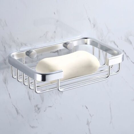 Confezione Da 2 Portasapone Da Doccia Adesivi A Parete, Con Scarico Autodrenante, Portasapone In ABS Per Bagno E Cucina, Senza Fori (Grigio)