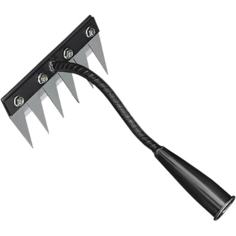 Kadax Rake, giardino duro, rastrello largo con manico in lungo 154,5 cm, fecondazione, rastrello da giardino prato e foglie (16 denti rettangolari