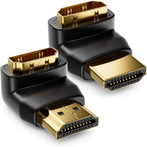 Goobay Adattatore HDMI Angolare 90° 8K - Contatti Placcati Oro, 48 Gbps, EARC, HDR - 3