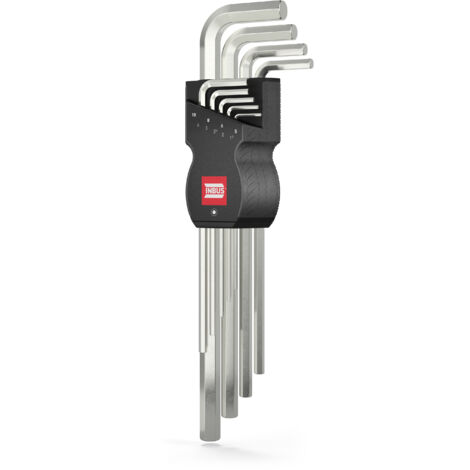 INBUS® 70006 Innensechskant Winkelschrauberdreher Set 1.5 bis 10 mm extra lang - 9teilig Winkelschlüssel