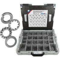 FRANTOS L-BOXX 6225 tlg. Sicherungsscheiben & Sicherungsringen Sortiment (Edelstahl A2)