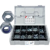 FRANTOS L-BOXX Mini 780 tlg. Sechskantmuttern DIN 934 & DIN 985 Set Sortiment (Stahl verzinkt)