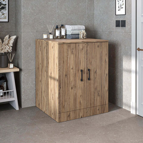 Low Washing Machine Cabinet with Double Doors - Oak Effect (1/5)