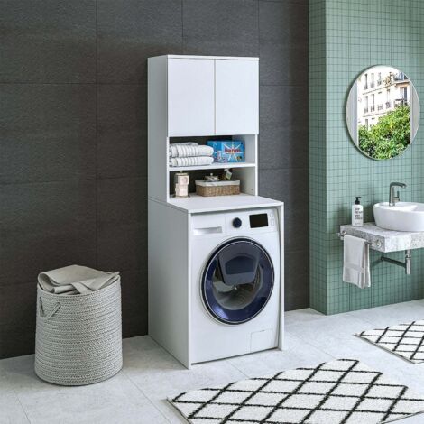 Eco Washing Machine Cabinet with Upper Storage, White (1/5)