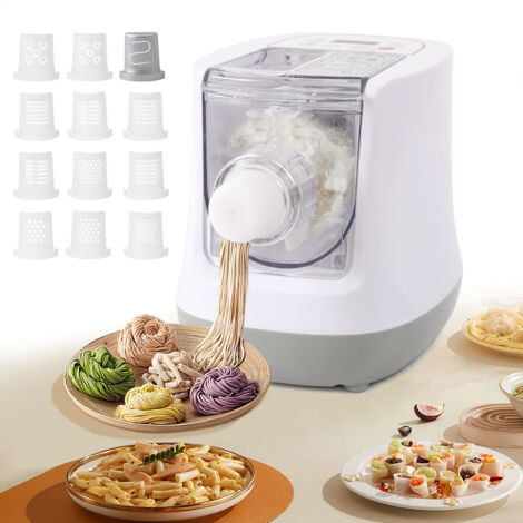 Machine à Pâtes Fraîche - 12 Disques de Pâtes + Ravioli - Pétrissage Sans Effort - 260W Économe - 60dB Silencieuse