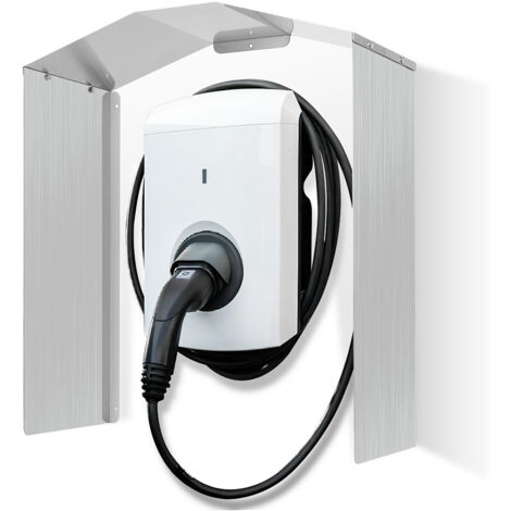 Jiubiaz 304Edelstahl Dach für Wallbox inkl. Montagezubehör - 45 x 40 x 20cm Abdeckung für Wallbox - Wetterschutz die Gewährleistung Ihrer Ladesicherheit.