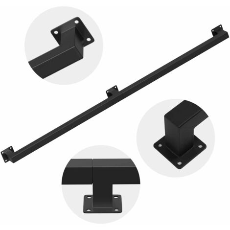 Jiubiaz Rampe Escalier Murale Main Courante Escalier Noire  Revêtement Garde Corps Longueur 120 cm Fabriqué en Métal Interieur Exterieur