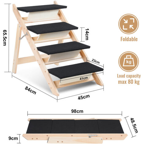 Rampe Pliable Et Antidérapante Pour Animaux De Compagnie, Adaptée Aux Chiens Pesant Jusqu'à 40