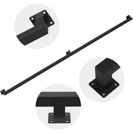 Jiubiaz Rampe Escalier Murale Main Courante Escalier Noire Revêtement Garde Corps Longueur 200 cm Fabriqué en Métal Interieur Exterieur