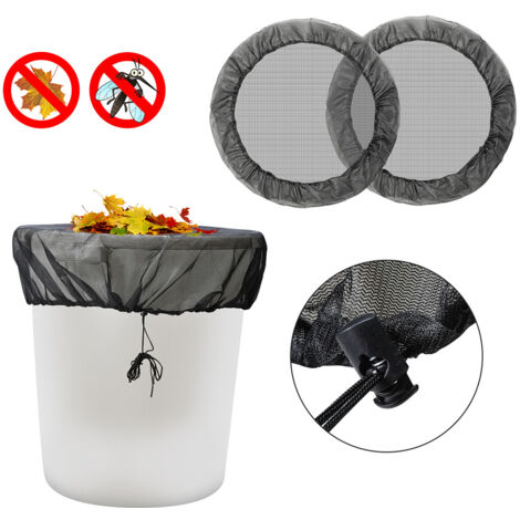 Jiubiaz Filet pour tonneau de pluie 95 cm, lot de 2 – Filet de protection avec cordon de serrage, réglable, protection contre les feuilles mortes et les moustiques (1/5)