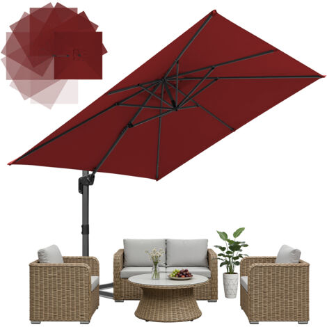 Jiubiaz Parasol extérieur Rouge – Toile large et protection UV (1/4)