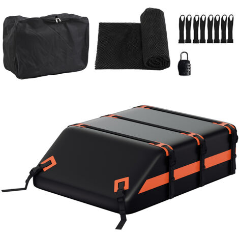 Jiubiaz Sac de toit voiture 550L 132x101x42 cm imperméable 700D avec sangles renforcées et tapis antidérapant (1/5)