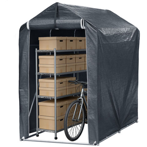 Jiubiaz Carpa para Bicicletas 187x100x165 cm, Sin Suelo, PE 160g Anti-UV, Gris (1/5)