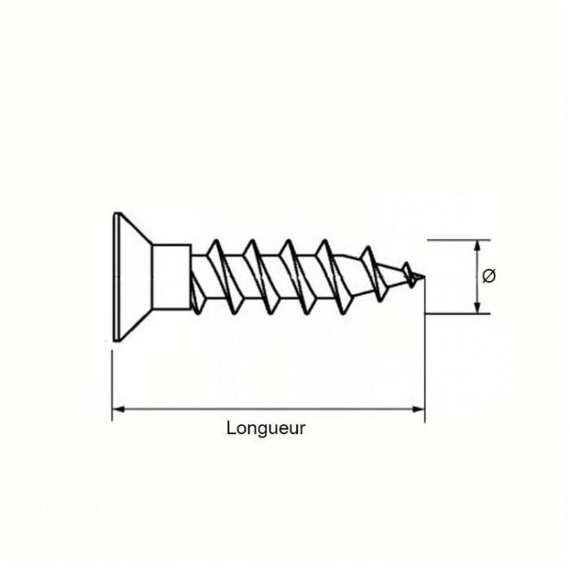 Lot De 10 Vis à Aggloméré Acton Tête Fraisée PZ Inox A2 - 4x30 Mm - Neuf Sous Emballage