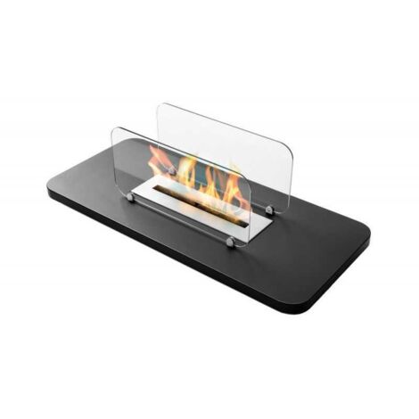 Biochimenea de mesa Rialto Negro 2,0 kW – depósito de 2,2 L, vidrio protector, diseño compacto – Tecno Air System
