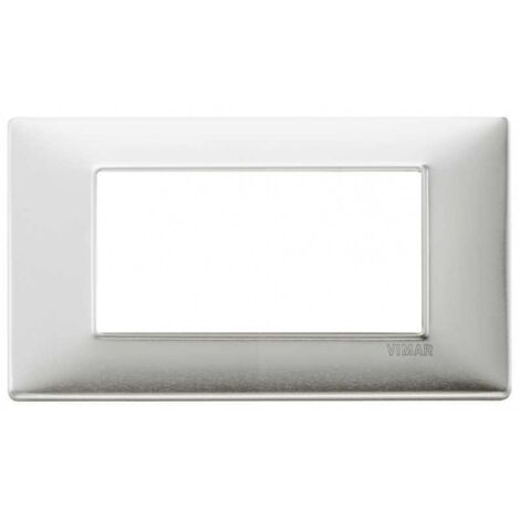 14654.81 Placa de 4 módulos de aluminio cepillado plana