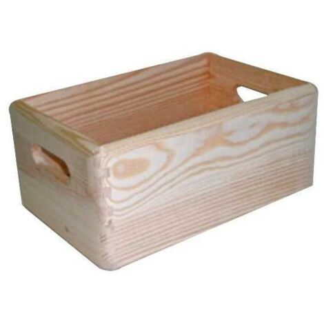 Contenedor cesta de madera práctica 30x20 h 14