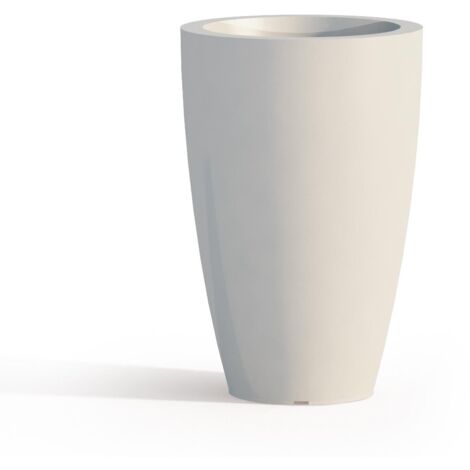 Maceta redonda de resina mod. Parodia Ø 33 cm h 50 blanco