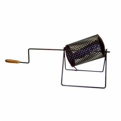 Sartén de castañas giratoria con mango de madera de 40 cm