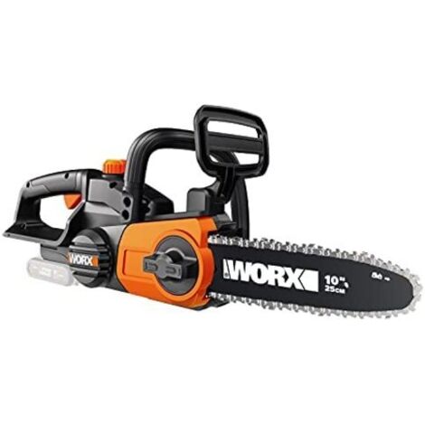 Worx – Sierra de cadena a batería 20 V 25 cm – Corte limpio sin astillas – Lubricación automática – Para madera dura y troncos de hasta 15 cm (1/5)