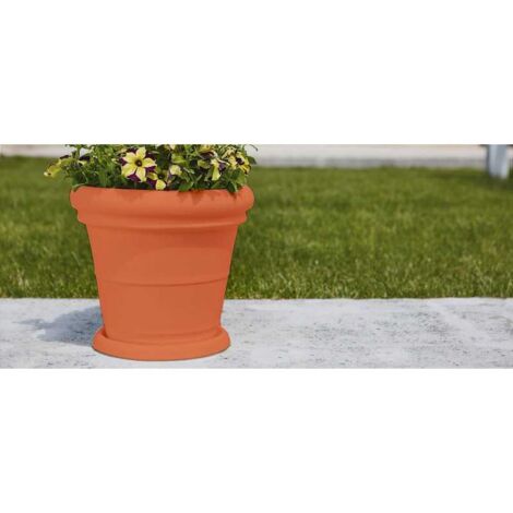 Vaso de polímero Monacis con doble borde liso Terracota Ø70 (65X54h)