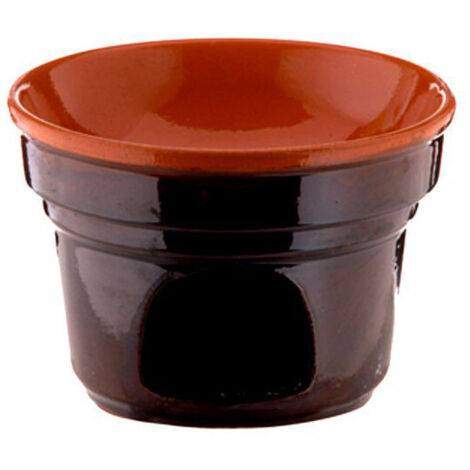 Pequeña fuente de Bagna Cauda de 14 cm de diámetro y 10 cm de altura, color Bruna Coli