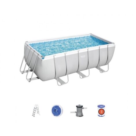 Piscina elevada desmontable Rectangular BESTWAY 56456 Power Steel 412x201x122 cm - 74.950000