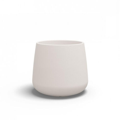 Jarrón de diseño moderno Ø53 H55 en polímero blanco resistente para interiores y exteriores - Hecho en Italia - Monacis