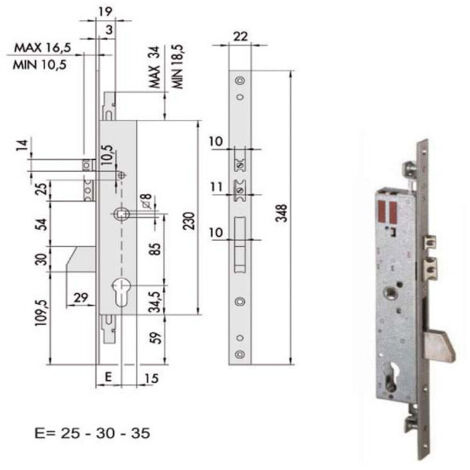 Electrocerrojo de montaje en puerta All 16225-25-0 Cisa